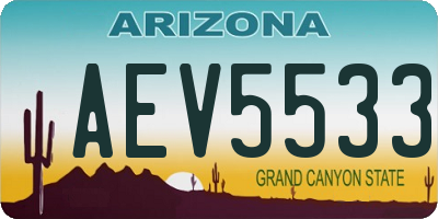 AZ license plate AEV5533