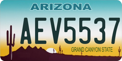 AZ license plate AEV5537