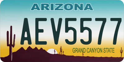 AZ license plate AEV5577