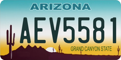 AZ license plate AEV5581