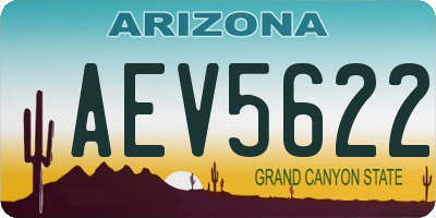 AZ license plate AEV5622