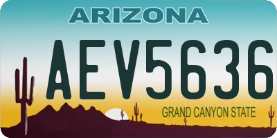 AZ license plate AEV5636