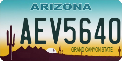 AZ license plate AEV5640