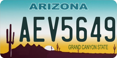 AZ license plate AEV5649
