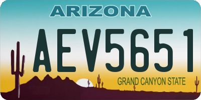 AZ license plate AEV5651