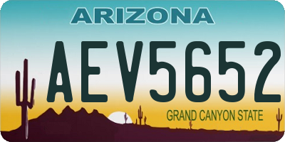 AZ license plate AEV5652