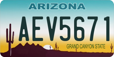 AZ license plate AEV5671