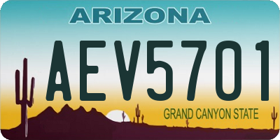 AZ license plate AEV5701