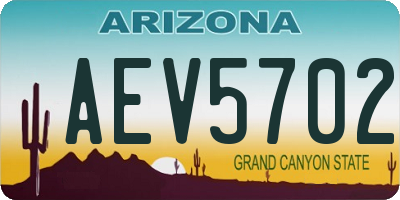 AZ license plate AEV5702