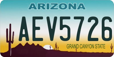 AZ license plate AEV5726