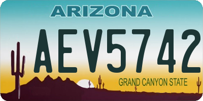 AZ license plate AEV5742