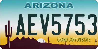 AZ license plate AEV5753