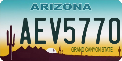 AZ license plate AEV5770