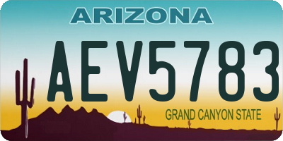 AZ license plate AEV5783
