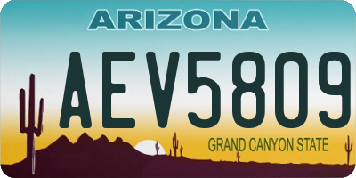 AZ license plate AEV5809