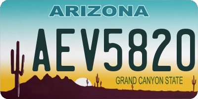 AZ license plate AEV5820