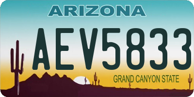 AZ license plate AEV5833