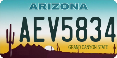 AZ license plate AEV5834