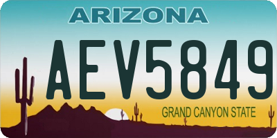 AZ license plate AEV5849