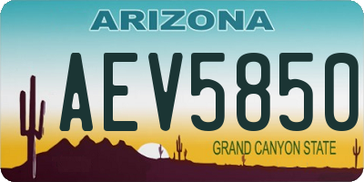 AZ license plate AEV5850