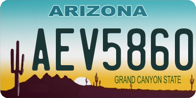 AZ license plate AEV5860