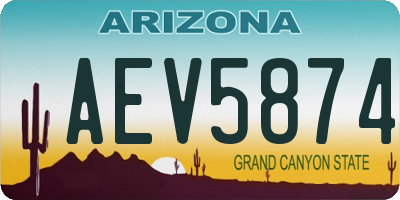 AZ license plate AEV5874