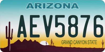 AZ license plate AEV5876