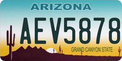 AZ license plate AEV5878