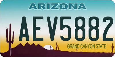 AZ license plate AEV5882