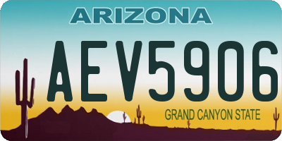 AZ license plate AEV5906