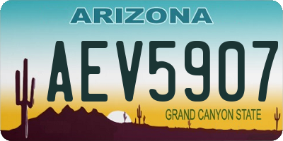 AZ license plate AEV5907