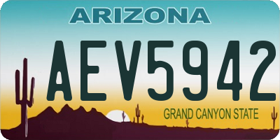 AZ license plate AEV5942