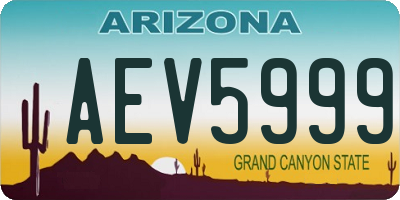 AZ license plate AEV5999