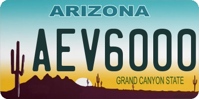 AZ license plate AEV6000
