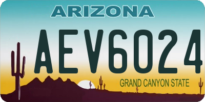 AZ license plate AEV6024