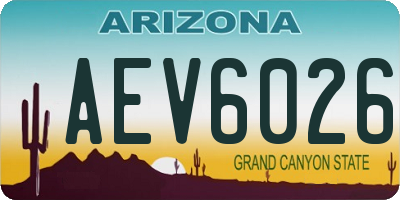 AZ license plate AEV6026