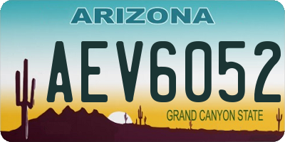 AZ license plate AEV6052