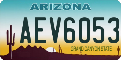 AZ license plate AEV6053