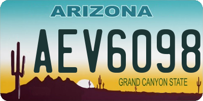 AZ license plate AEV6098