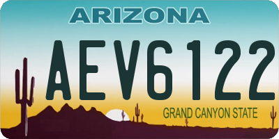 AZ license plate AEV6122