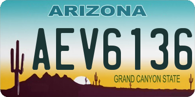 AZ license plate AEV6136