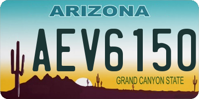 AZ license plate AEV6150
