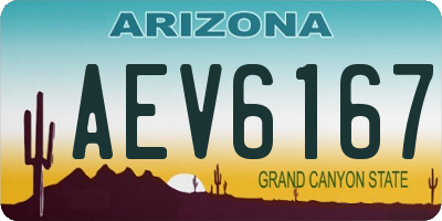 AZ license plate AEV6167