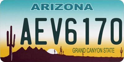 AZ license plate AEV6170