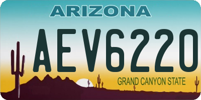 AZ license plate AEV6220