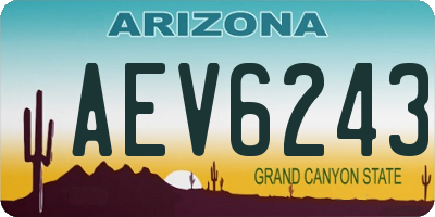 AZ license plate AEV6243