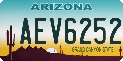 AZ license plate AEV6252