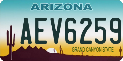 AZ license plate AEV6259