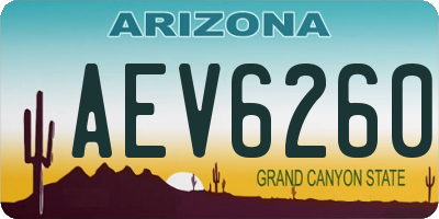 AZ license plate AEV6260