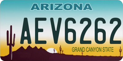AZ license plate AEV6262